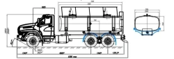 Food Liquid Transport Tanker AЦВ 4671R1-20 on Ural 73945-01 Chassis