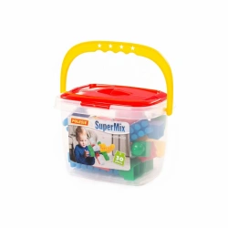 Creative Building Set for Children with 30 Pieces in Bucket Super-Mix