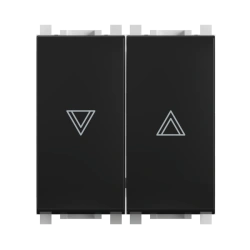 CADUCEUS ALING Experience Hidden Switch for Roller Shutters, 2-Button, 16A, 250V~, Black (Soft Touch)