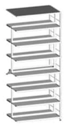 Two-Sided Shelf Rack 880x570x2352 mm
