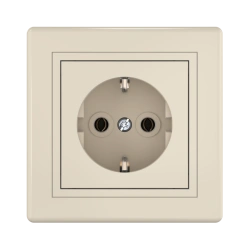 Caduceus Aling Prestige Hidden Socket with Grounding 16A, 250V, Beige, Art. 6