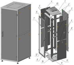 Floor-standing Telecommunications Cabinet 33U 600x1700x800 mm