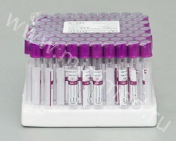 Vacuum Blood Collection Tube with K2-EDTA, 7ml, 13x100mm, Purple, PETF
