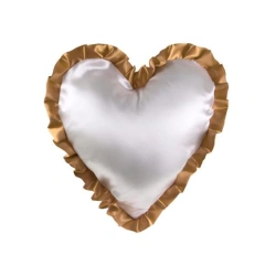 Heart-Shaped Satin Pillowcase with Colorful Ruffles