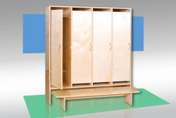 Children's Clothing Wardrobe with Bench 107-110 (Plywood)