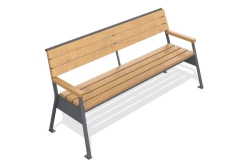 Park Bench LGDP-14 - Metal and Wood Construction