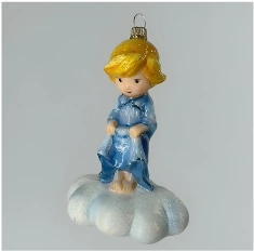 Handcrafted Glass Christmas Ornament "Angel with Wings