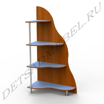 Wave-Shaped Flower Shelf with 4 Open Shelves - Model 8.7