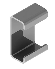 Rack spacer SK RSK 41, with overall dimensions 22x60x47 mm, metal thickness 2,0 mm, stainless steel grade AISI 304.