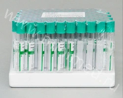 Vacuum Blood Collection Tube with Lithium Heparin, 3ml, 13x75mm, Green, Glass