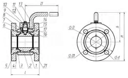 Manual Flanged Shut-Off and Regulating Ball Valve KSHR DN 100-150 PN 1.6-8.0 MPa