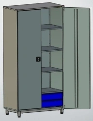 Tool Storage Cabinet with 2 Drawers and 4 Shelves