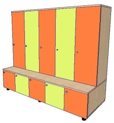 Sectional Clothing Cabinet with Shoe Bench FN.MDU.01.03.00.00.00
