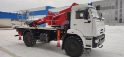 Self-Propelled Boom Lift PSS-131.22E 58V-TV on KAMAZ 43502 "RED MACHINE