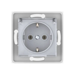 Caduceus Aling Prestige Hidden Installation Socket 16A, 250V, Silver