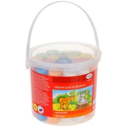 Colorful Round Sidewalk Chalks "Cartoons", 20 Pieces