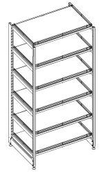 First Type Shelving Unit, Single-Sided, Straight (Wall-Mounted) ST1-D