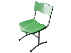 Non-Adjustable Student Chair, Round Tube, Ski Curve, Plastic Stand-Up STU-2.03.D