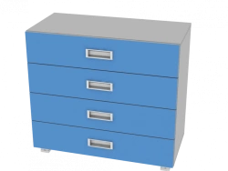 Storage Cabinet with 4 Drawers, Dimensions 800x400x734mm
