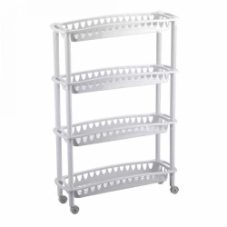 Slim Shelving Unit "JULIA" 4 Shelves 590x180x730 mm (Light Grey)