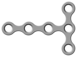 T-Shaped Reconstruction Plate Mini (5-8 Holes, Length 17-38mm)