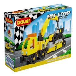 Bauer Pit Stop Children's Educational Building Set - Tow Truck and Racing Car