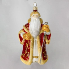 Handmade Glass Christmas Ornament "Santa Claus Standing