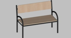 Hard Bench with Backrest, Model U.04.13