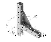 Reinforced Angle SMA 659, Stainless Steel AISI 30, 41x107.5x92.5mm