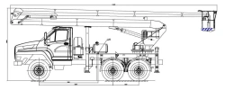 Hydraulic Lift Model VC-22.05 on Ural 4320-6151 Chassis
