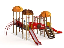 Children's Play Complex with Three Towers and Basketball Theme - DIC 3.201
