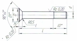 Countersunk Head Bolts 704.00.0160AC, TA.002-008, 704.00.160