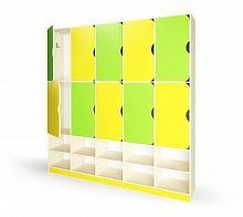Two-Tier 10-Compartment Children's Wardrobe with Shoe Storage