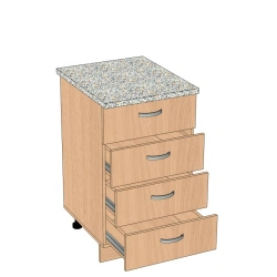 Kitchen Cabinet with 4 Doors and Drawers 500x600x850 mm TYA-4.4