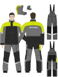 Men's Winter Work Suit for Protection Against Industrial Contaminants and Mechanical Hazards - Class 1