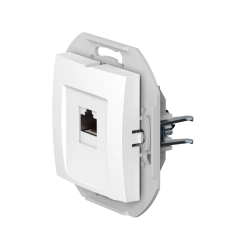 CADUCEUS ALING PRESTIGE Hidden Installation Computer Socket with Keystone RJ45 Module Cat.6 UTP, White, Art. 60150.0