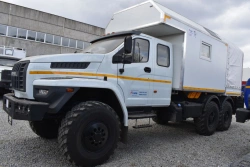 Special Van Truck with Crane Manipulator G1R on Ural 4320 Chassis