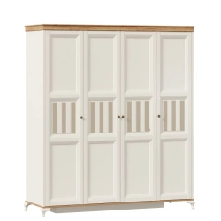 Four-Door Wardrobe Villaggio LD.680100.000 PV (Alabaster/Golden Oak)