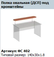 Oval Shelf for Brackets "Matrix" Model FS 402