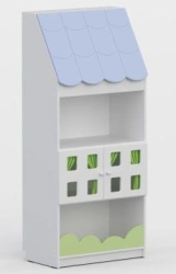 High Cabinet with Windows for Kids - Model 1 "Houses