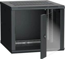 LINEA W Wall Mount Cabinet 6U 600x600 mm Glass Door RAL9005