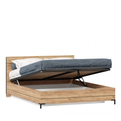 Nordic Lift Mechanism Bed 1600 (Golden Oak/Black) - Model LD.677160.000
