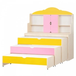 Convertible Three-Tier Kids Bed "Smile" with Loft