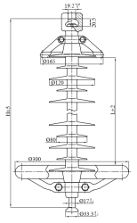 Insulator for Suspension Line with Protective Silicone Shell LK 160/330-I-2 GP