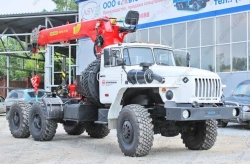 Truck Tractor with Crane Manipulator 6377R1 on Ural 4320 Chassis
