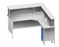 Corner Nurse Station with Mobile Cabinet KSPm 1-03E