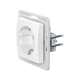 Hidden Installation Socket with Grounding, 16A, 250V, White, Art. 6030