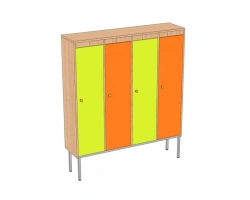 Four-Door Children's Clothing Cabinet on Metal Frame SHG4-M