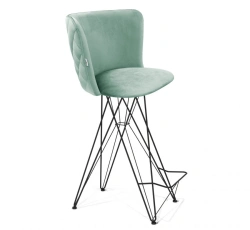 Semi-Bar Stool with Microvelvet Upholstery SHT-ST36-3/S66