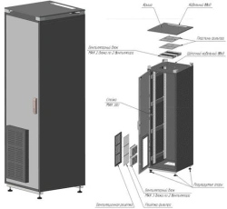 Floor-mounted Telecommunication Cabinet 19" Tunnel SHT-PT-37U-600x600-MG